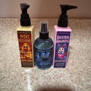Set of 3 Glowing Ghouls Body Lotions and Body Spray. 4oz each New